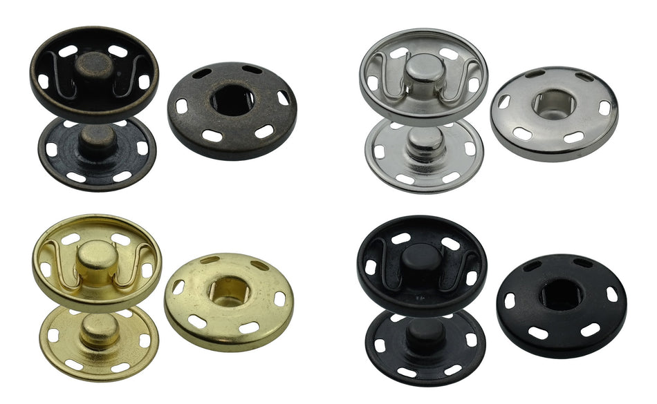 Sew-on snap fasteners
