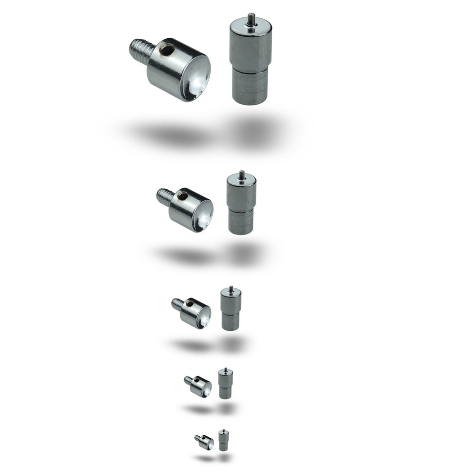 Insertion tools for hemispherical hollow rivets