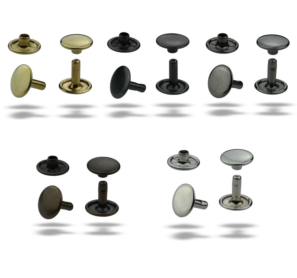 Hollow rivets double head