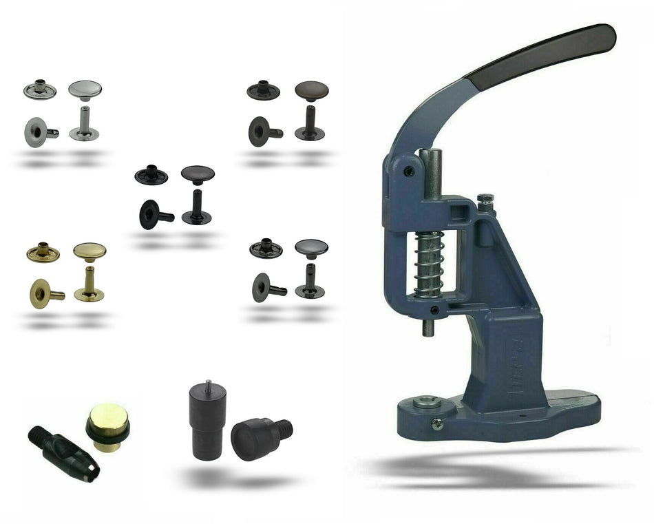 Set of hand press + 100 pieces of hollow rivets, single head
