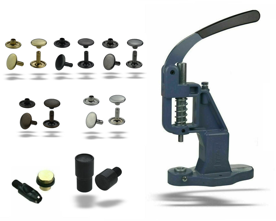 Set of hand press + 100 pieces of double-headed hollow rivets