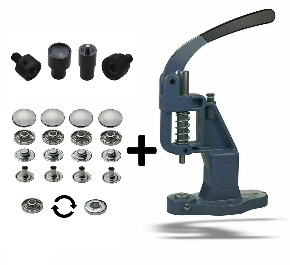 Set of hand press + 50 pieces of snap fasteners S-spring